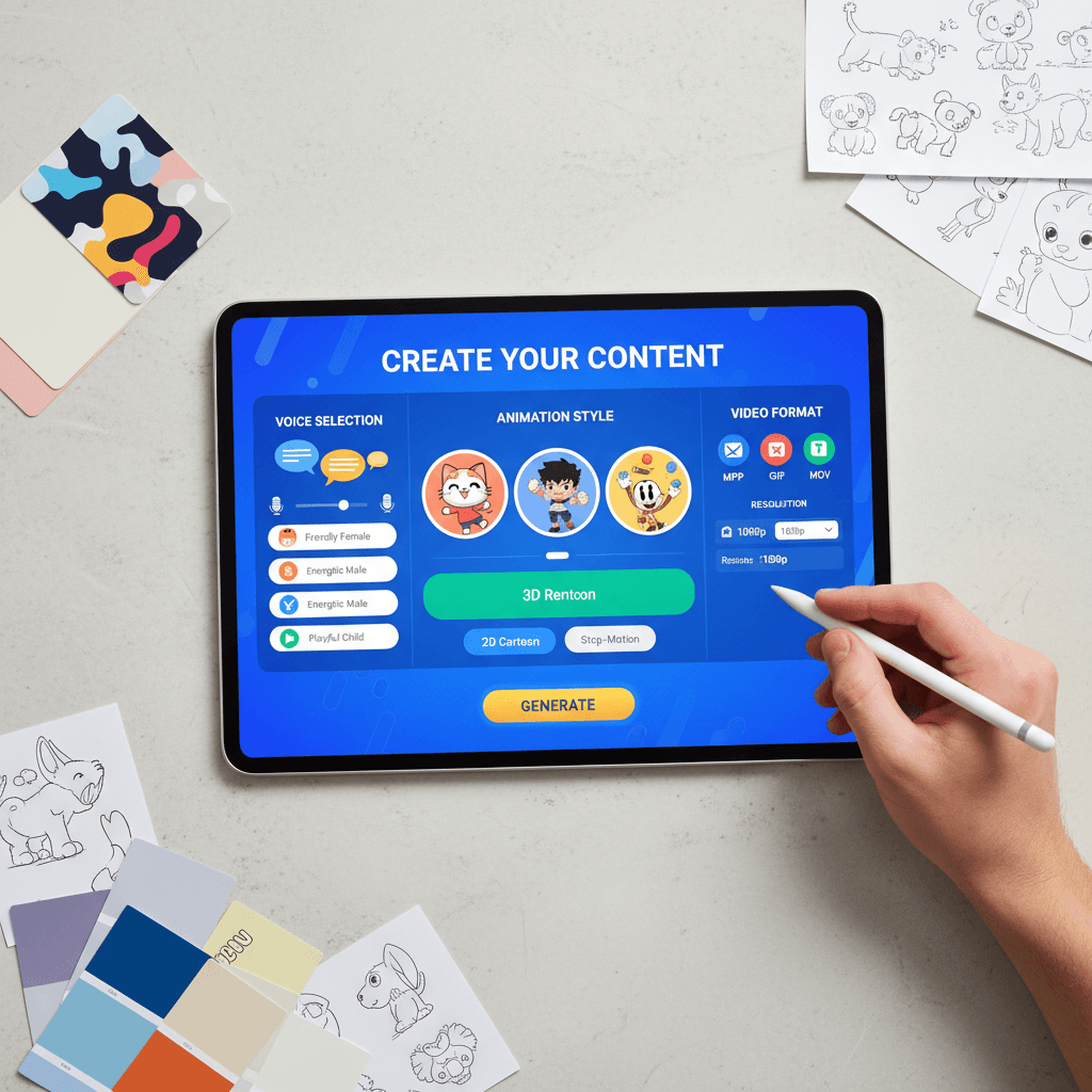 Hand tapping preference options on a tablet screen
